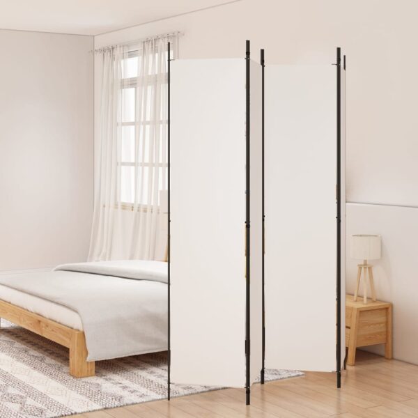 vidaXL 4-Panel Room Divider White 78.7"x86.6" Fabric