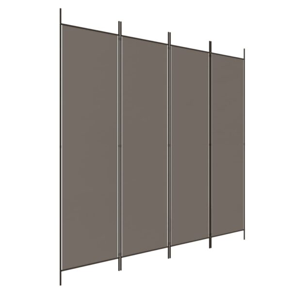 vidaXL 4-Panel Room Divider Anthracite 78.7"x86.6" Fabric - Image 2