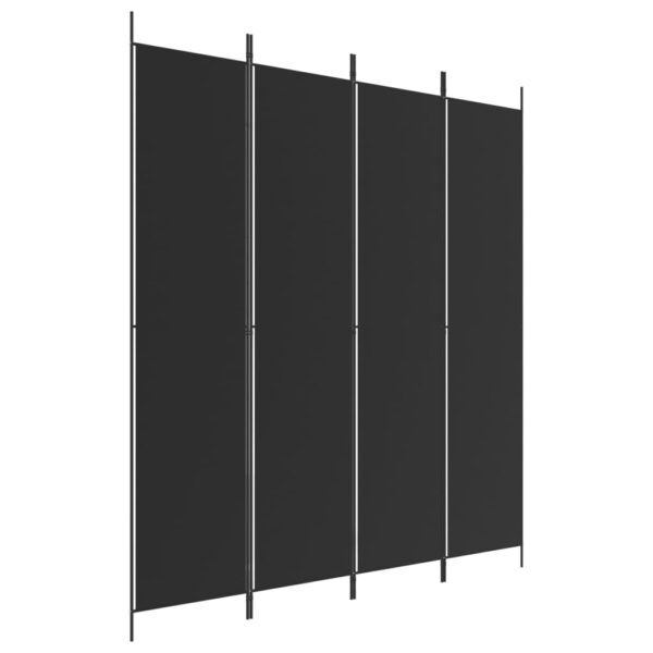 vidaXL 4-Panel Room Divider Black 78.7"x86.6" Fabric - Image 2