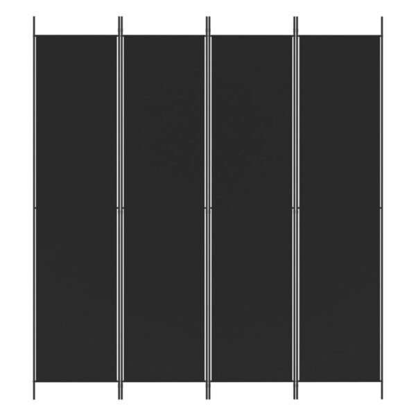 vidaXL 4-Panel Room Divider Black 78.7"x86.6" Fabric - Image 3