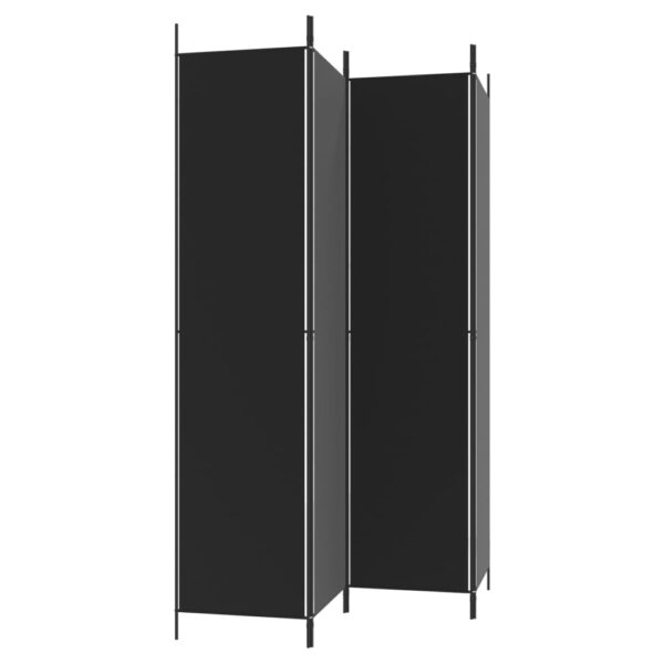 vidaXL 4-Panel Room Divider Black 78.7"x86.6" Fabric - Image 5