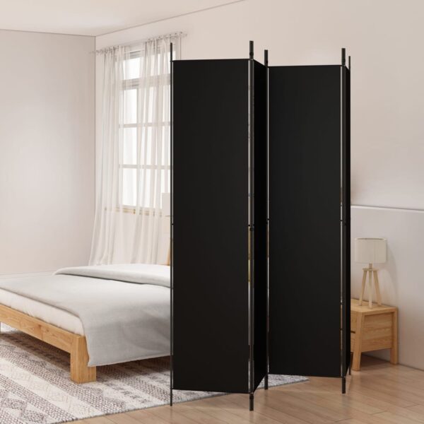 vidaXL 4-Panel Room Divider Black 78.7"x86.6" Fabric