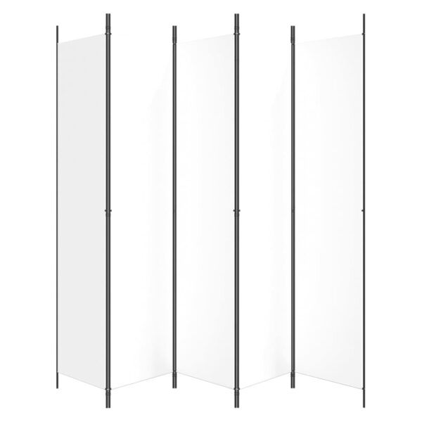 vidaXL 5-Panel Room Divider White 98.4"x86.6" Fabric - Image 4