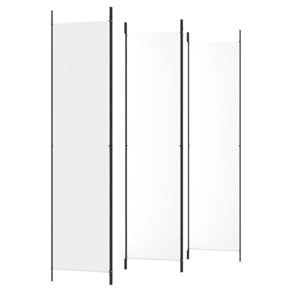 vidaXL 5-Panel Room Divider White 98.4"x86.6" Fabric - Image 5