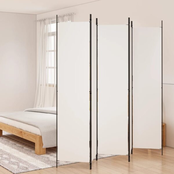 vidaXL 5-Panel Room Divider White 98.4"x86.6" Fabric