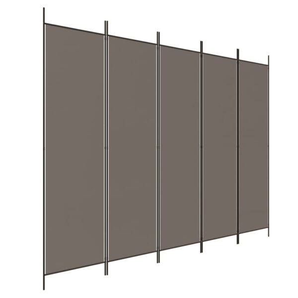 vidaXL 5-Panel Room Divider Anthracite 98.4"x86.6" Fabric - Image 2