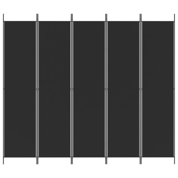 vidaXL 5-Panel Room Divider Black 98.4"x86.6" Fabric - Image 3