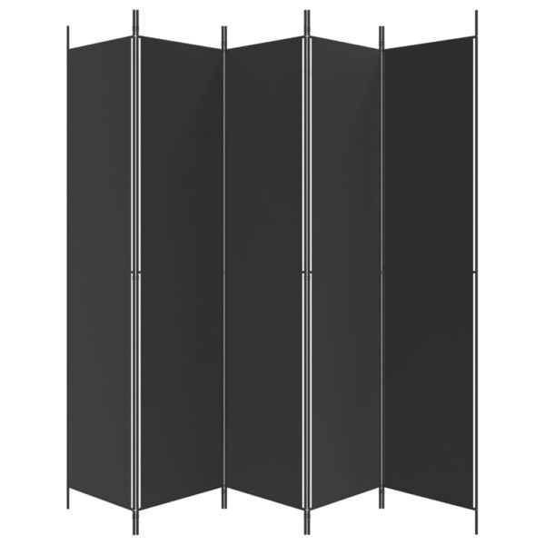 vidaXL 5-Panel Room Divider Black 98.4"x86.6" Fabric - Image 4