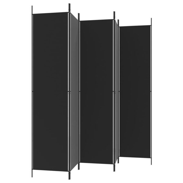 vidaXL 5-Panel Room Divider Black 98.4"x86.6" Fabric - Image 5