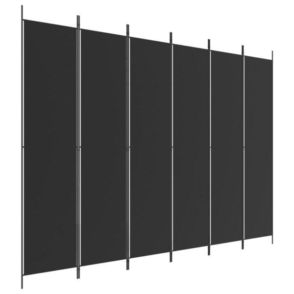 vidaXL 6-Panel Room Divider Black 118.1"x86.6" Fabric - Image 2