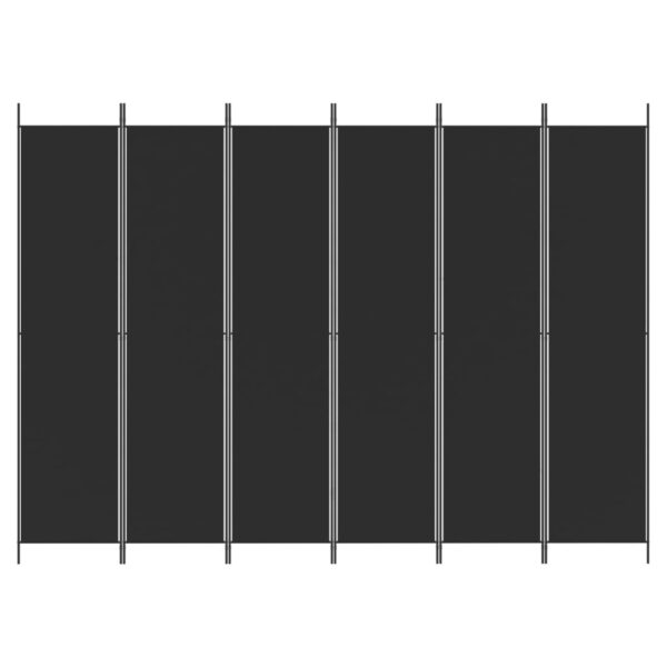 vidaXL 6-Panel Room Divider Black 118.1"x86.6" Fabric - Image 3