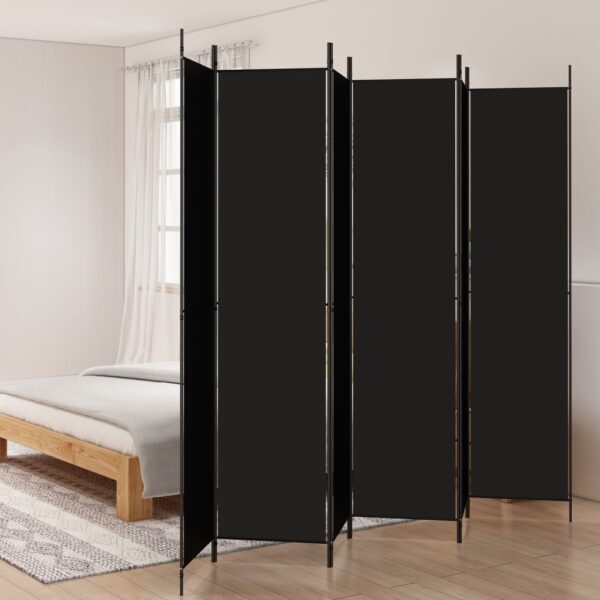 vidaXL 6-Panel Room Divider Black 118.1"x86.6" Fabric