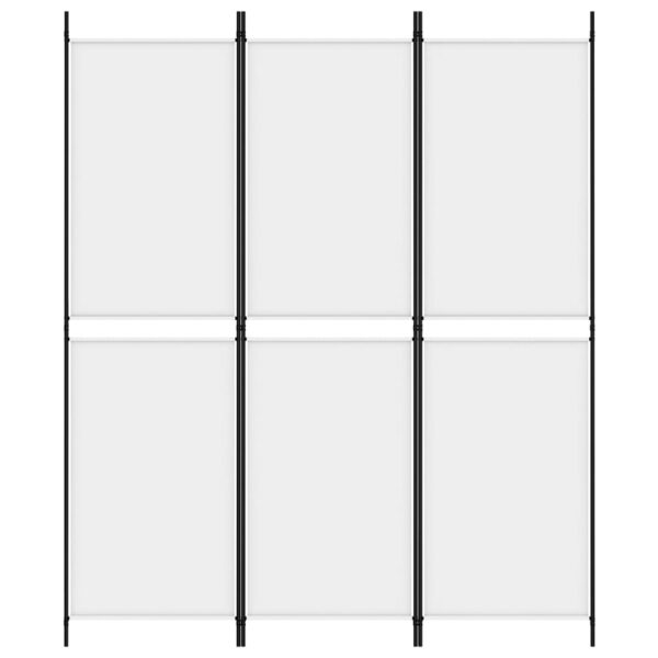 vidaXL 3-Panel Room Divider White 59.1"x70.9" Fabric - Image 3