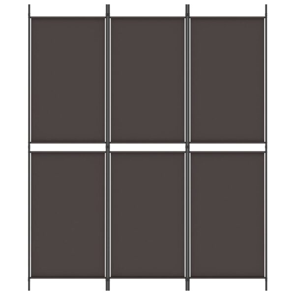 vidaXL 3-Panel Room Divider Brown 59.1"x70.9" Fabric - Image 3