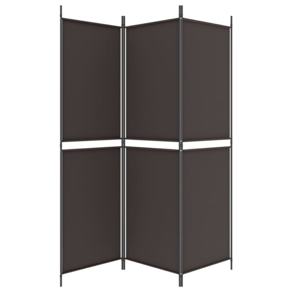 vidaXL 3-Panel Room Divider Brown 59.1"x70.9" Fabric - Image 4