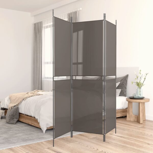 vidaXL 3-Panel Room Divider Anthracite 59.1"x70.9" Fabric