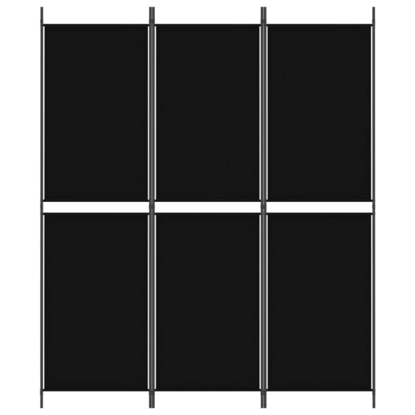 vidaXL 3-Panel Room Divider Black 59.1"x70.9" Fabric - Image 3