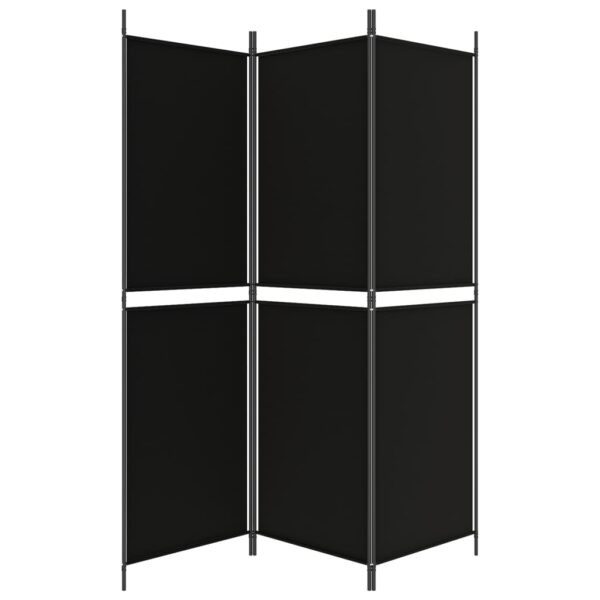 vidaXL 3-Panel Room Divider Black 59.1"x70.9" Fabric - Image 4