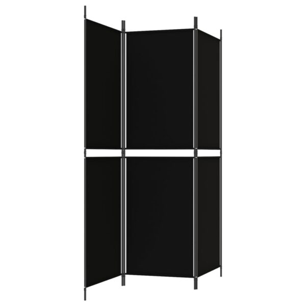 vidaXL 3-Panel Room Divider Black 59.1"x70.9" Fabric - Image 5