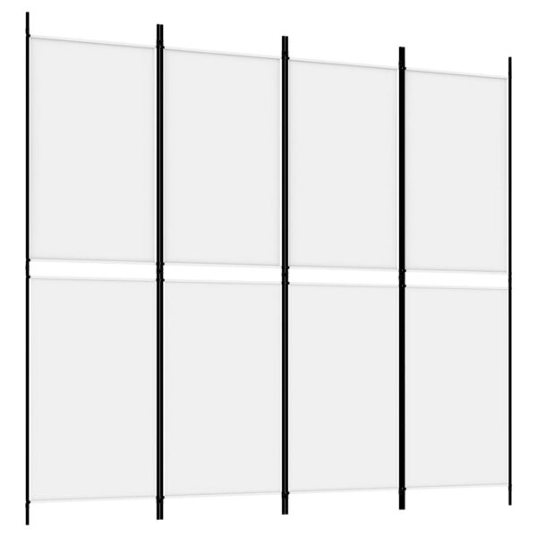 vidaXL 4-Panel Room Divider White 78.7"x70.9" Fabric - Image 2