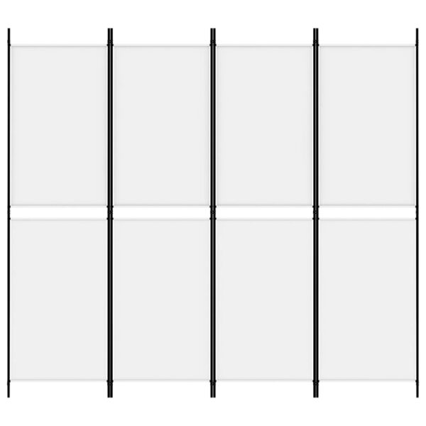 vidaXL 4-Panel Room Divider White 78.7"x70.9" Fabric - Image 3