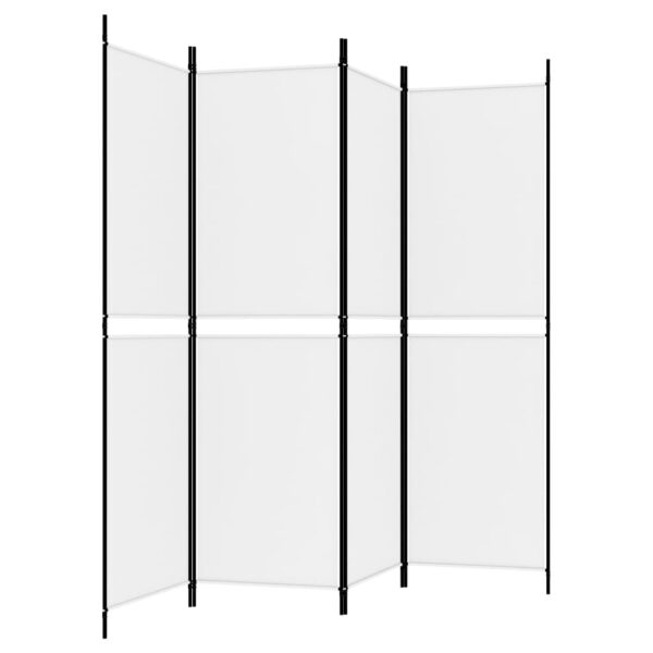 vidaXL 4-Panel Room Divider White 78.7"x70.9" Fabric - Image 4