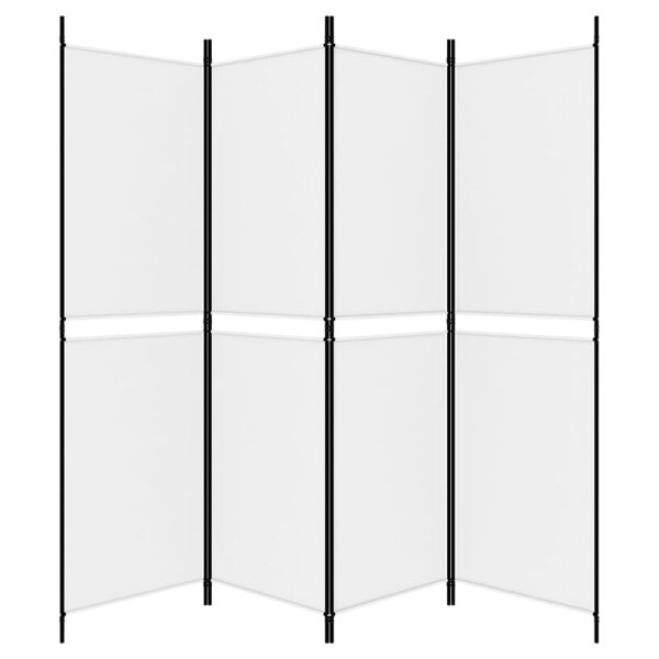 vidaXL 4-Panel Room Divider White 78.7"x70.9" Fabric - Image 5