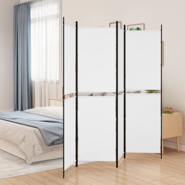 vidaXL 4-Panel Room Divider White 78.7"x70.9" Fabric