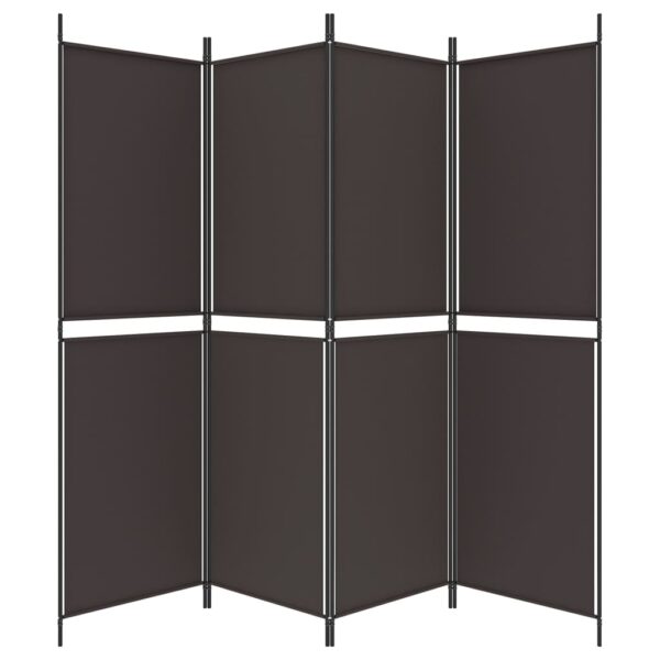 vidaXL 4-Panel Room Divider Brown 78.7"x70.9" Fabric - Image 4