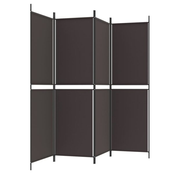 vidaXL 4-Panel Room Divider Brown 78.7"x70.9" Fabric - Image 5