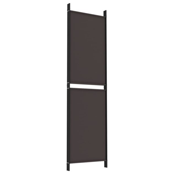 vidaXL 4-Panel Room Divider Brown 78.7"x70.9" Fabric - Image 6