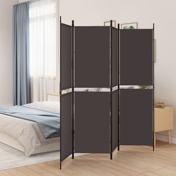 vidaXL 4-Panel Room Divider Brown 78.7"x70.9" Fabric