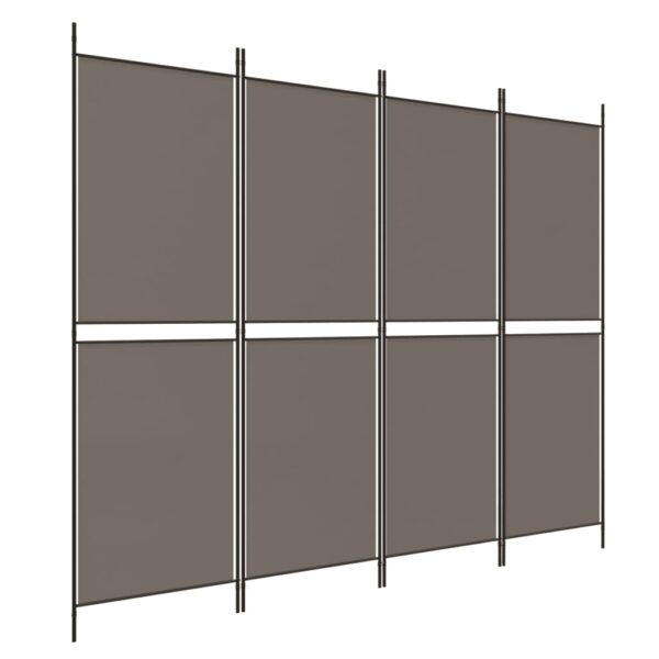 vidaXL 4-Panel Room Divider Anthracite 78.7"x70.9" Fabric - Image 2