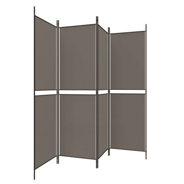 vidaXL 4-Panel Room Divider Anthracite 78.7"x70.9" Fabric - Image 4