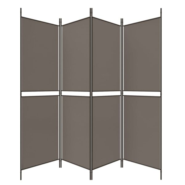 vidaXL 4-Panel Room Divider Anthracite 78.7"x70.9" Fabric - Image 5