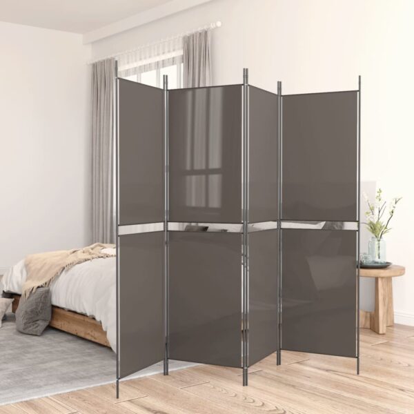 vidaXL 4-Panel Room Divider Anthracite 78.7"x70.9" Fabric