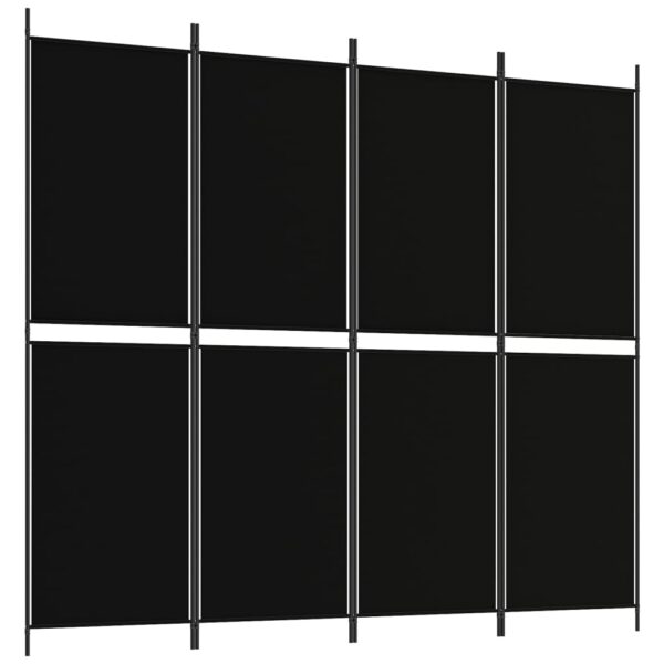 vidaXL 4-Panel Room Divider Black 78.7"x70.9" Fabric - Image 2