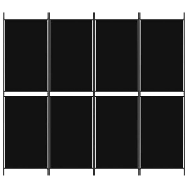 vidaXL 4-Panel Room Divider Black 78.7"x70.9" Fabric - Image 3