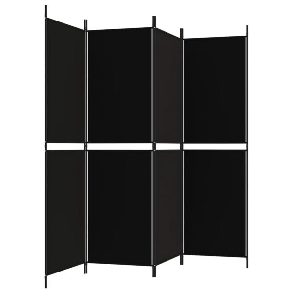 vidaXL 4-Panel Room Divider Black 78.7"x70.9" Fabric - Image 4