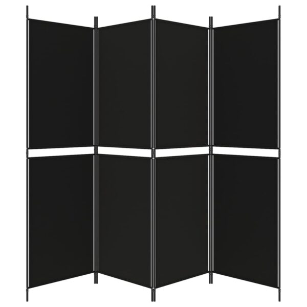 vidaXL 4-Panel Room Divider Black 78.7"x70.9" Fabric - Image 5