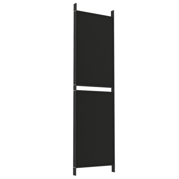 vidaXL 4-Panel Room Divider Black 78.7"x70.9" Fabric - Image 6