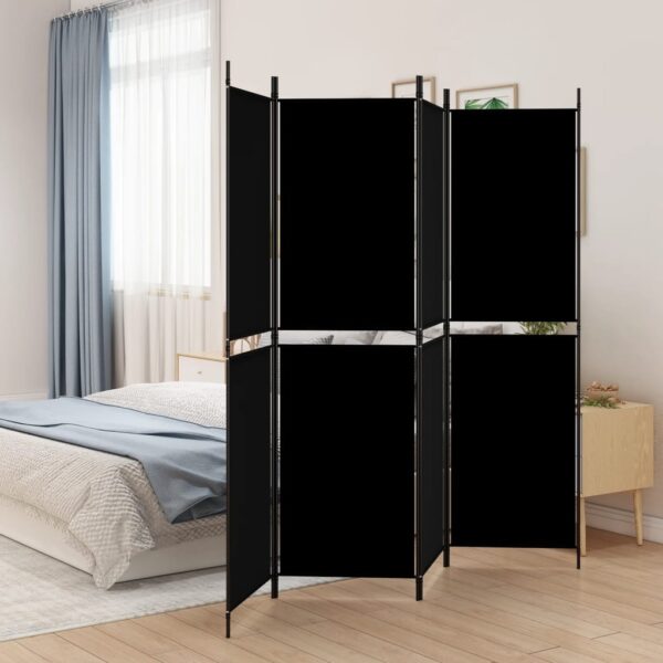 vidaXL 4-Panel Room Divider Black 78.7"x70.9" Fabric