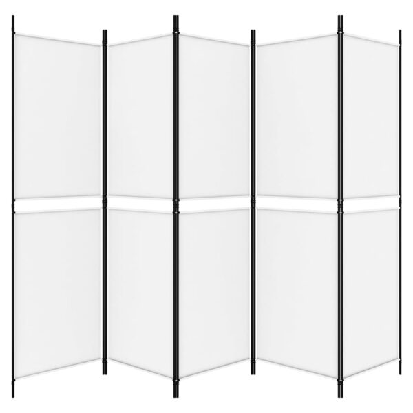 vidaXL 5-Panel Room Divider White 98.4"x70.9" Fabric - Image 4