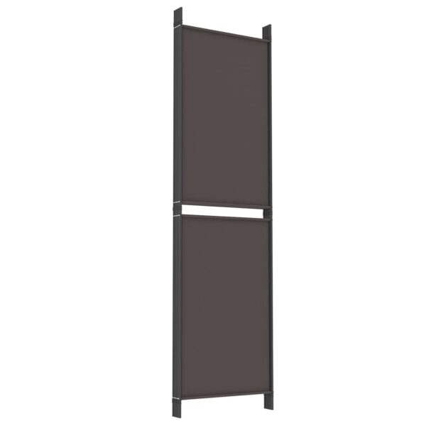 vidaXL 5-Panel Room Divider Brown 98.4"x70.9" Fabric - Image 6