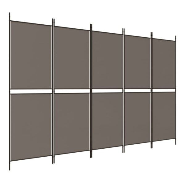 vidaXL 5-Panel Room Divider Anthracite 98.4"x70.9" Fabric - Image 2