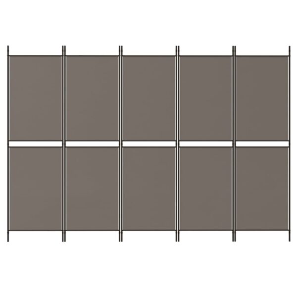 vidaXL 5-Panel Room Divider Anthracite 98.4"x70.9" Fabric - Image 3