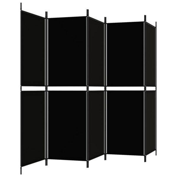 vidaXL 5-Panel Room Divider Black 98.4"x70.9" Fabric - Image 5