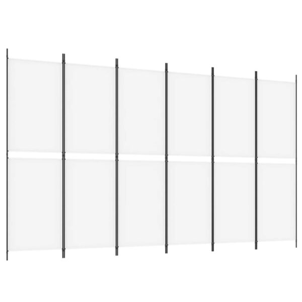 vidaXL 6-Panel Room Divider White 118.1"x70.9" Fabric - Image 2