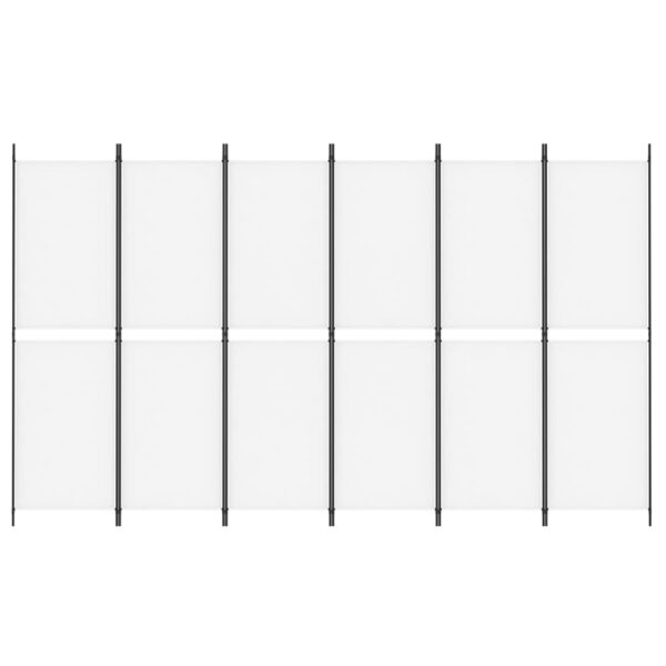 vidaXL 6-Panel Room Divider White 118.1"x70.9" Fabric - Image 3