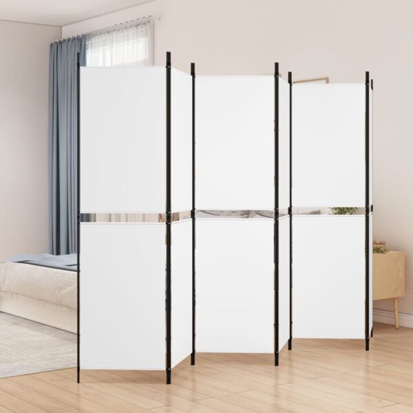 vidaXL 6-Panel Room Divider White 118.1"x70.9" Fabric